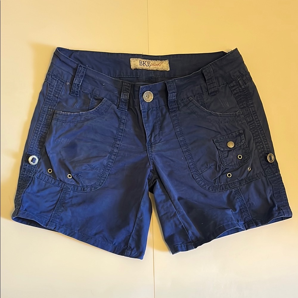 BKE Blue Cargo Shorts with Reinforced Stitching